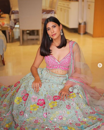 Beautiful wedding wear designer real mirror lehenga