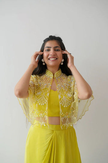 Reday to wear dhoti style with Koti and stich choli