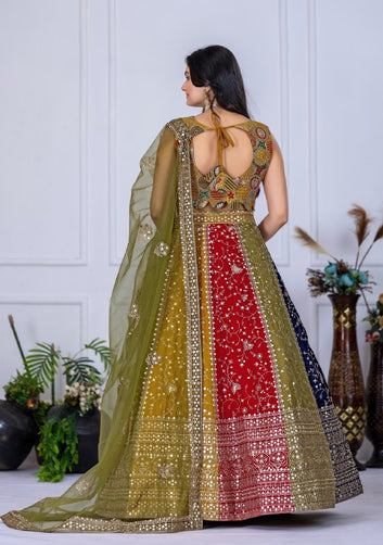 Premium Star Georgette Lehenga Heavy Embroidery & Grand Flair