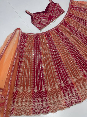 BRIDAL WEAR HEAVY EMBROIDERY CODING SEQUENCE WORK LEHENGAS CHOLI