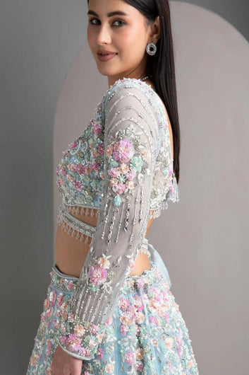 Heavy Organza  Silk Lehenga, Exceptional Quality with Can-Can