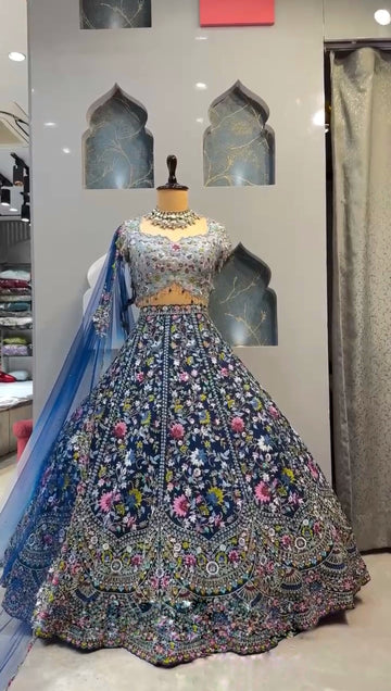 Embroidery Sequins Cut Work Lehenga, Exceptional Quality with Can-Can and Canvas