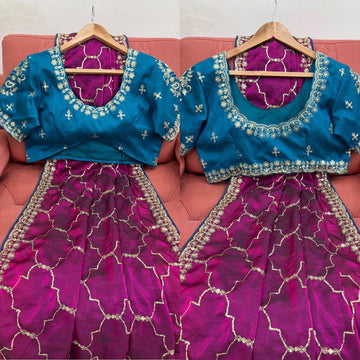 beautiful Designer Saree on Jimmy chu Febric with Thred & Sequnce work